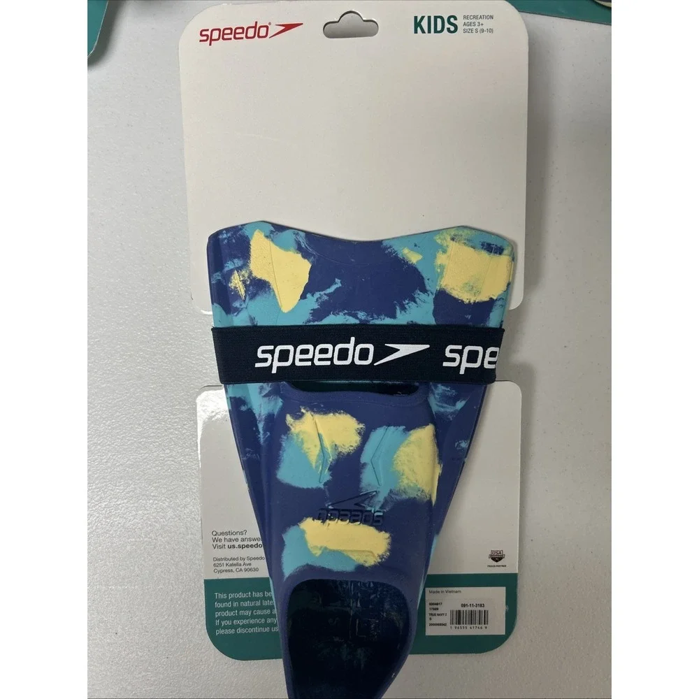 Speedo Kids A Pair Swim Fin Blue Marble‎ Size S (9-10)